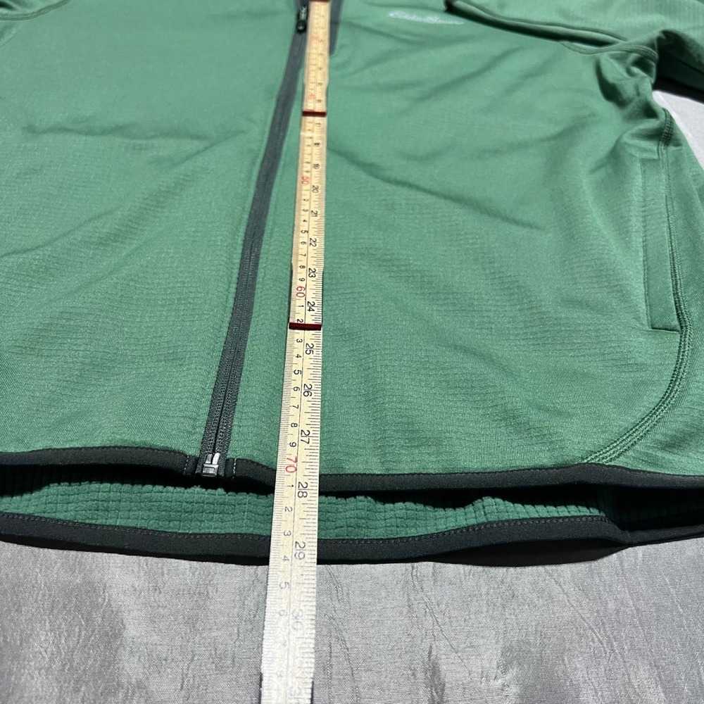Eddie Bauer Mens Large Green Full Zip Grid Fleece Jacket Lightweight Outdoor L - Picture 8 of 16
